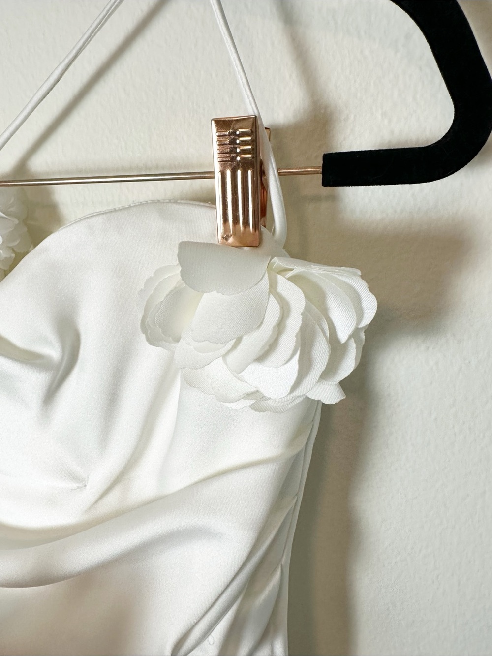 New Meshki Otillie Rose Halter Mini Dress White Satin Corset Medium - Picture 6 of 13